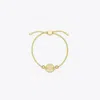Tory Burch Miller Slider Bracelet In Tory Gold/frozen Zest