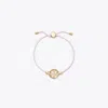 Tory Burch Miller Slider Bracelet In Tory Gold/pink