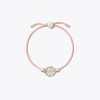 Tory Burch Miller Slider Bracelet In Tory Silver/pink