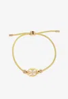 Tory Burch Miller Slider Leather Bracelet In Yellow