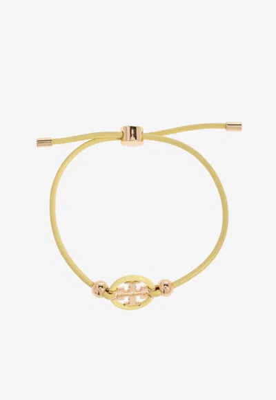 Tory Burch Miller Slider Leather Bracelet In Yellow