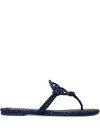 Tory Burch Miller Crystal-embellished Thong Sandals In Blue