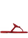Tory Burch Miller Laser-cut Logo Flip-flops In Red