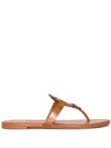 Tory Burch Metal Miller Soft Leather Sandals In Brown