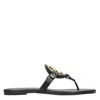Tory Burch Miller Soft Metal Logo Sandals In Black