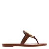 Tory Burch Miller Soft Metal Logo Sandals In Brown