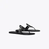 Tory Burch Miller Soft Patent Leather Sandal, Narrow In Black