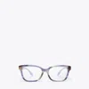 Tory Burch Miller Square Eyeglasses In Purple Striated/purple