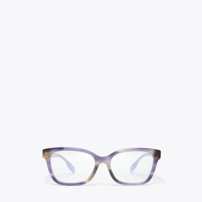 Tory Burch Miller Square Eyeglasses In Purple Striated/purple