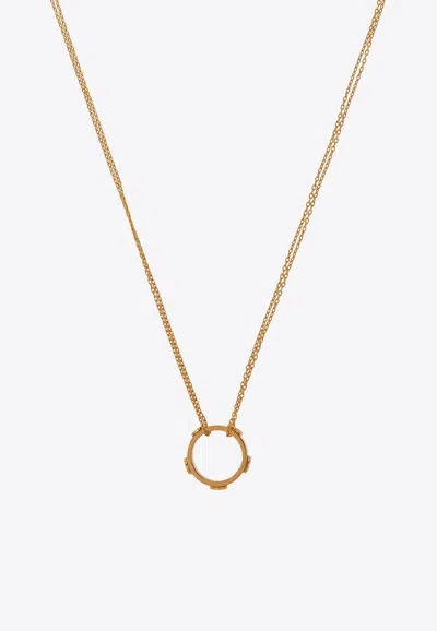 Tory Burch Miller Stud Circle Pendant Necklace