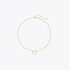Tory Burch Miller Stud Circle Pendant In Tory Gold
