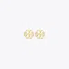 Tory Burch Miller Stud Earrings In Brown
