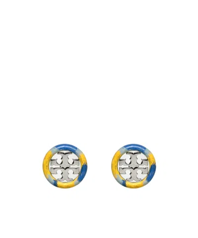 Tory Burch Miller Stud Earrings In Gray