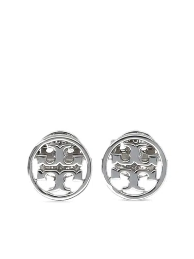 Tory Burch Miller Stud Earrings In Tory Silver