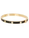 TORY BURCH MILLER STUD ENAMEL 5MM HINGE BRACELET