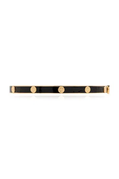 Tory Burch Miller Stud Hinge Bracelet In Black