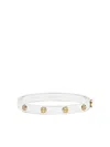 Tory Burch Miller Studded Hinge Bangle In Silver