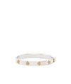 Tory Burch Miller Stud Hinge Bracelet In White