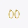 Tory Burch Miller Stud Hoop Earrings In Gold