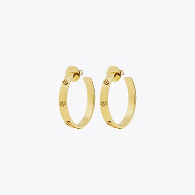 TORY BURCH MILLER STUD HOOP EARRINGS