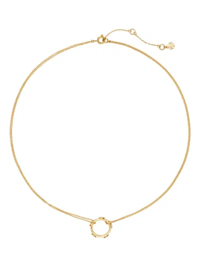 Tory Burch Miller Stud Pendant Necklace In 金色