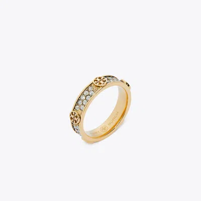 Tory Burch Miller Stud Ring In Tory Gold/crystal