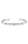 Tory Burch Miller Stud Thin Cuff Bracelet In Metallic