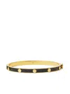 Tory Burch Miller Logo-stud Hinge Bracelet In Black