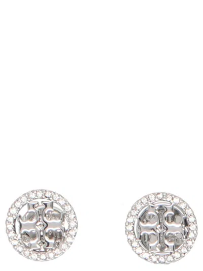 Tory Burch Miller Studded Earrings In Silver