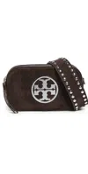 Tory Burch Miller Suede Mini Crossbody Bag Shadow Oak