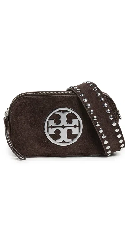 Tory Burch Miller Suede Mini Crossbody Bag Shadow Oak