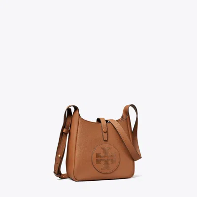 Tory Burch Perforated-logo Leather Cross Body Bag In Brown