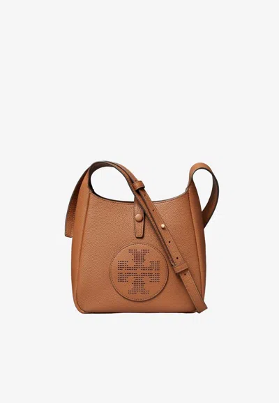 Tory Burch Miller Swing Perforated Logo Crossbody Bag In Tan