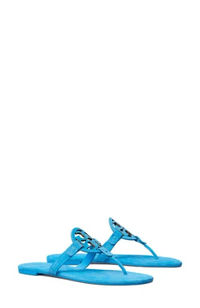 Tory Burch Miller Suede Thong Sandals In Blue