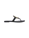 Tory Burch Miller Nappa Leather Logo Sandals In Black