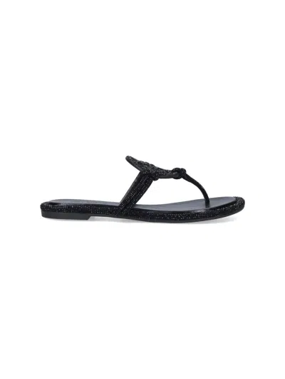 Tory Burch Miller Thong Sandals In Black