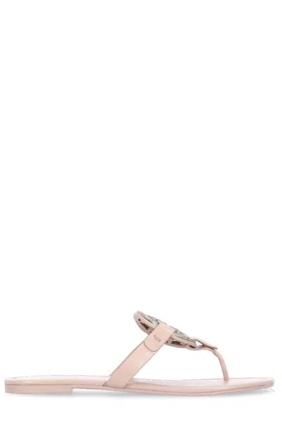 Tory Burch Miller Pavé Flip Flops In Pink
