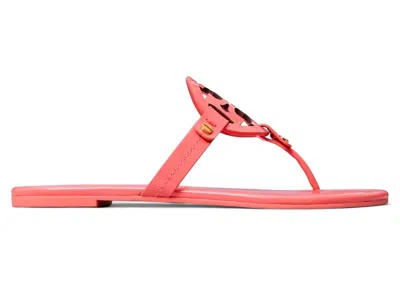 Pre-owned Tory Burch Miller Thong Sandals (women's) Sneakers In Coral Crush/pink