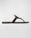 Tory Burch Miller Tortoise-print Leather Sandals In Tortoise