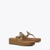 Tory Burch Miller Wedge Sandal In Almond Oats