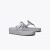 Tory Burch Miller Wedge Sandal In Gray