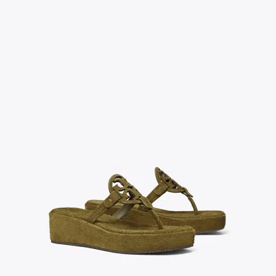 Tory Burch Miller Wedge Sandal In Green