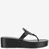 Tory Burch Black Miller Wedge Sandals