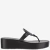 Tory Burch Black Miller Wedge Sandals