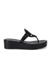 Tory Burch Miller Platform Wedge Flip Flop In Black
