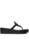 Tory Burch Miller Platform Wedge Flip Flop In Black