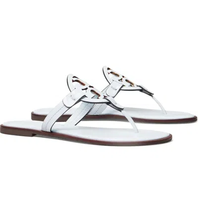 Pre-owned Tory Burch Miller Welt Leather Thong Sandal Spring Blue Us 8 - 10 Authentic