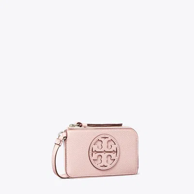 Tory Burch Miller Zip Card Case In Burgundy