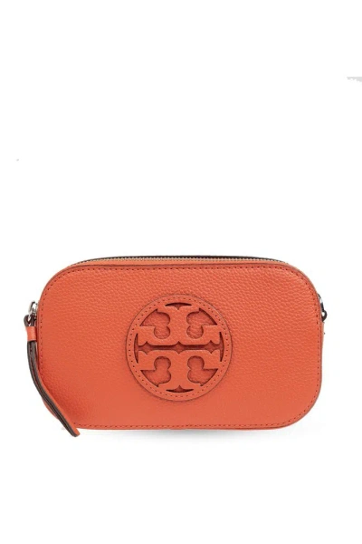 Tory Burch Miller Zipped Mini Shoulder Bag In Orange