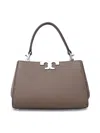 Tory Burch Eleanor Pebbled In Taupe Leather In Brown